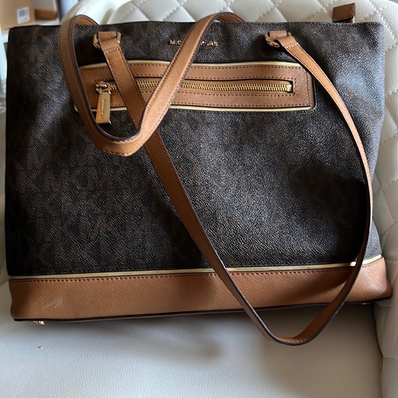 Michael Kors Logo Shoulder Bag / Tote,  Khaki/Brown - Picture 2 of 14